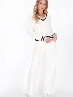 Dreimaster Damen Pullover in weiß