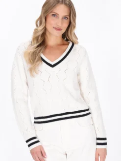 Dreimaster Damen Pullover in weiß