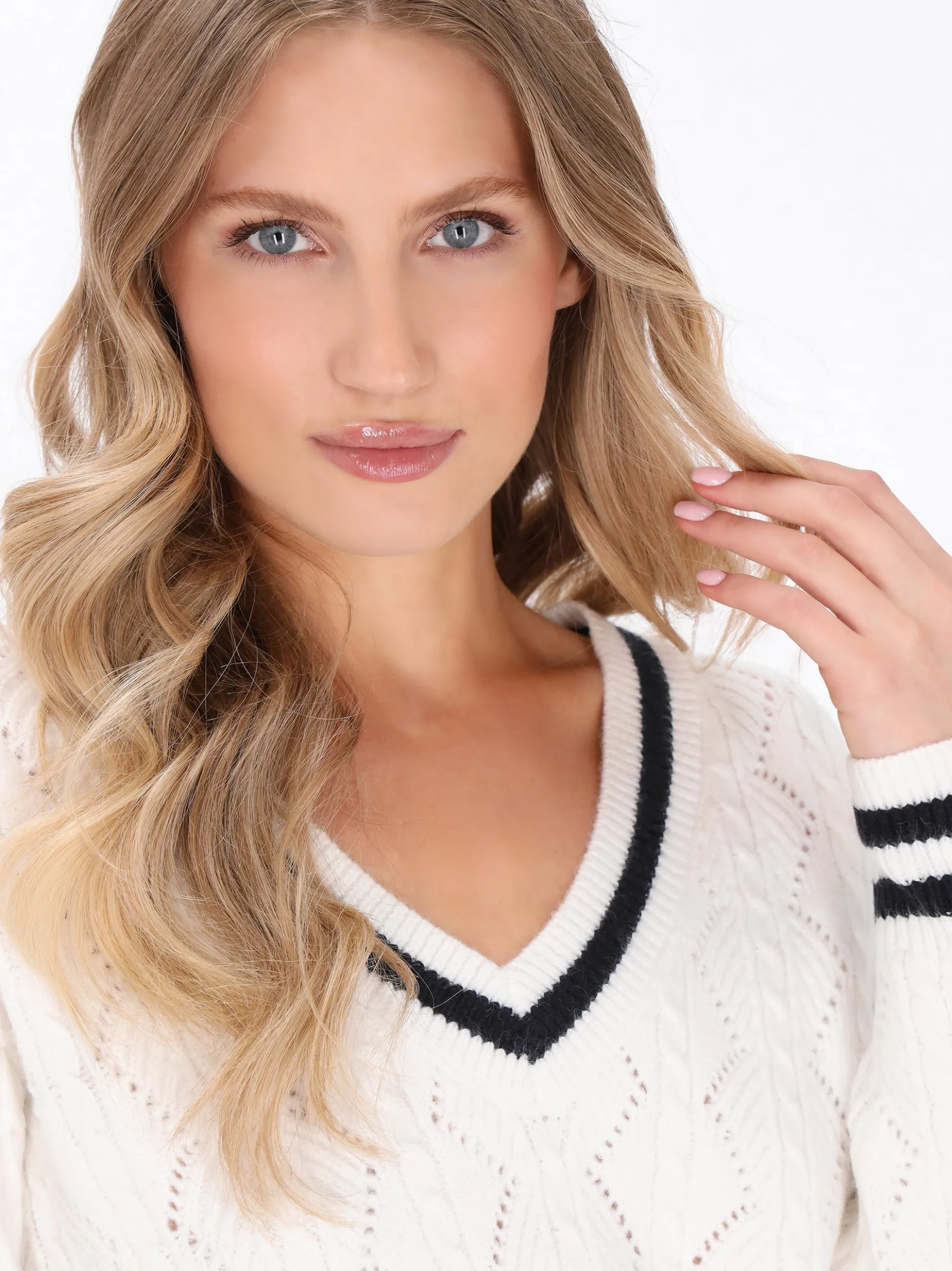 Dreimaster Damen Pullover in weiß