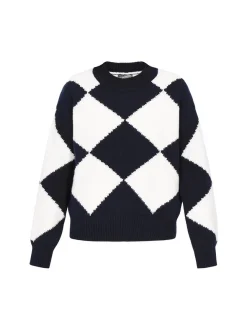Dreimaster Damen Pullover in blau - Ausschnitt: Rundhals