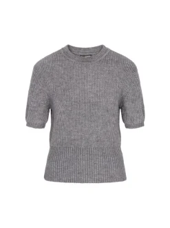 Dreimaster Damen Pullover in grau - Ausschnitt: Rundhals