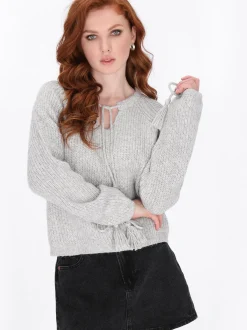 Dreimaster Damen Pullover in grau