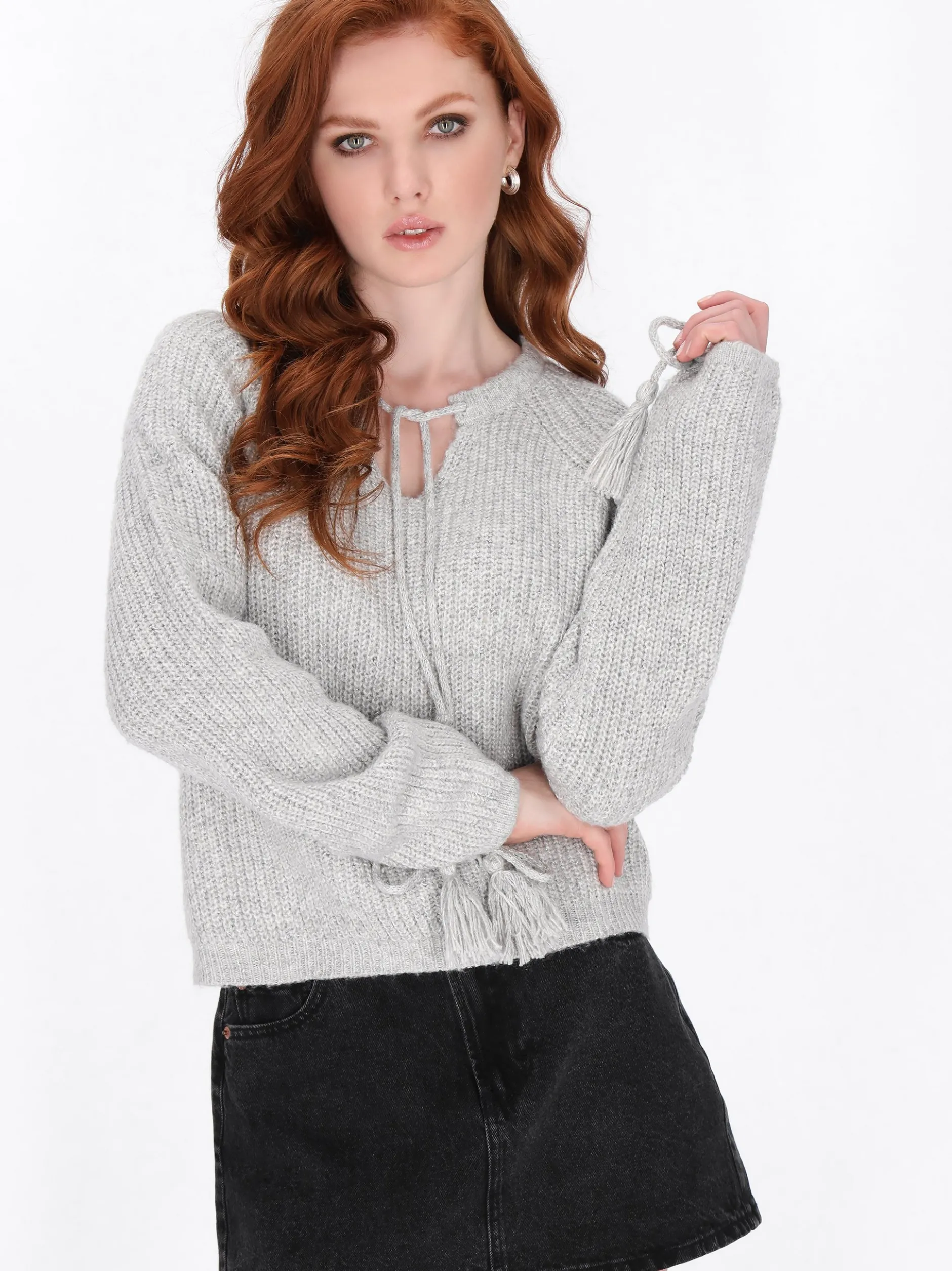 Dreimaster Damen Pullover in grau