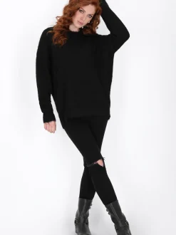Dreimaster Damen Pullover in schwarz