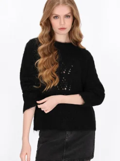 Dreimaster Damen Pullover in schwarz