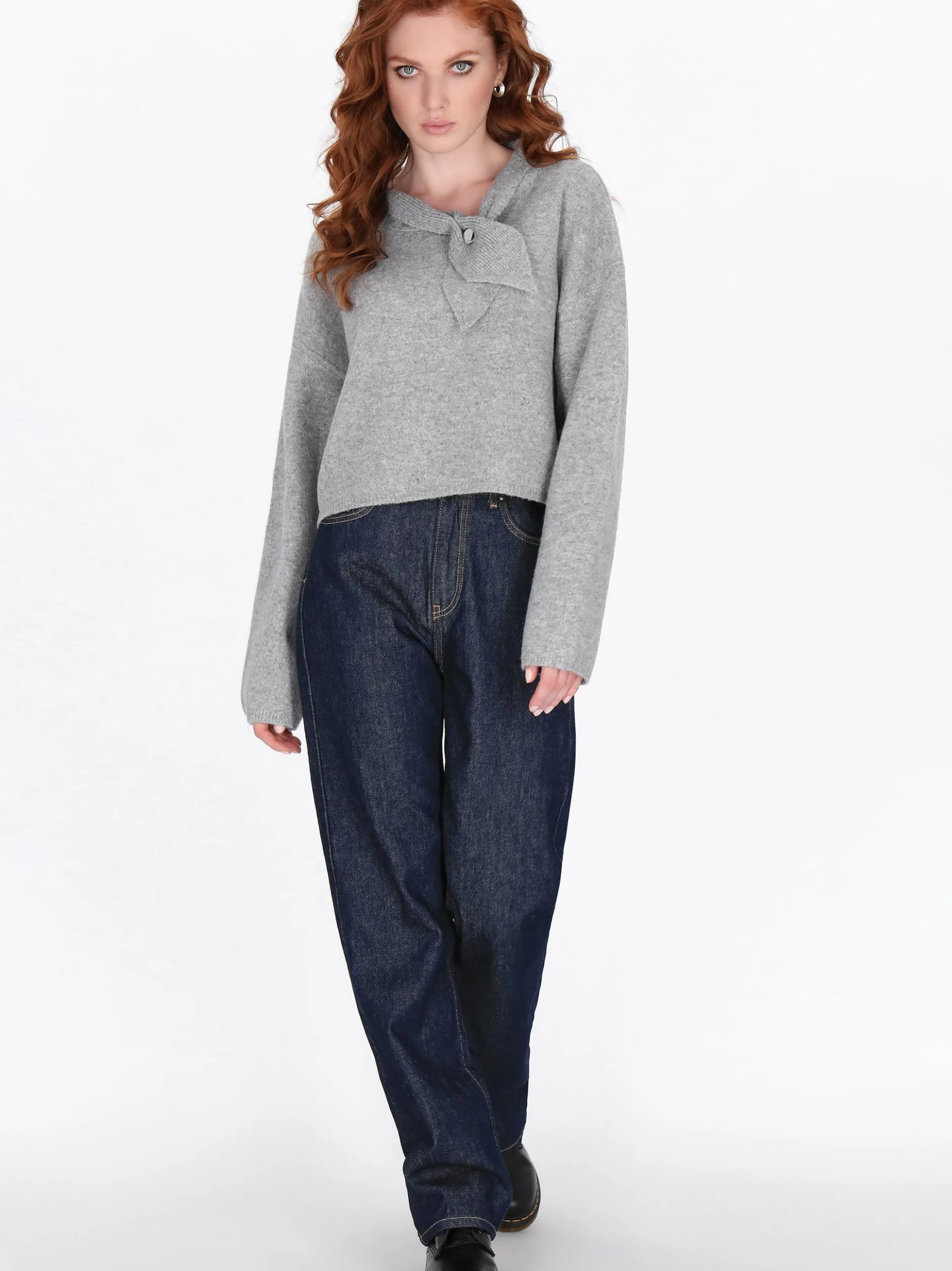Dreimaster Damen Pullover in grau