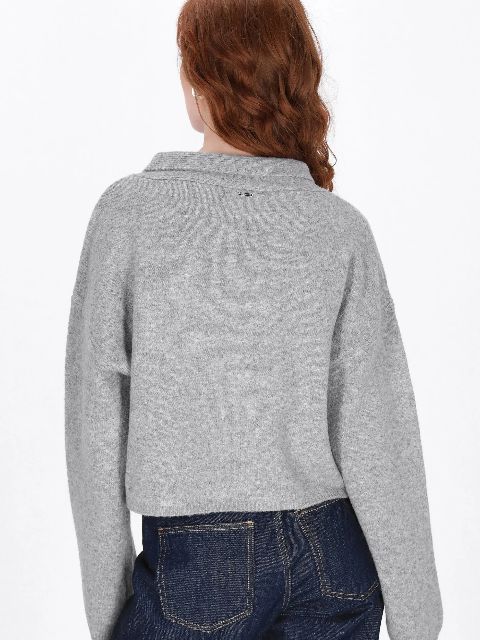 Dreimaster Damen Pullover in grau