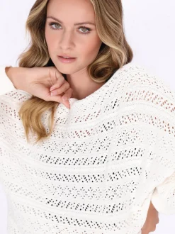 Dreimaster Damen Pullover in weiß