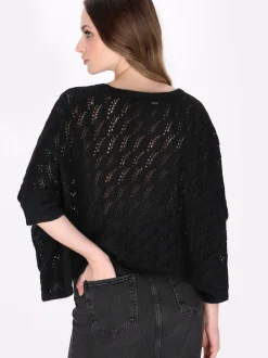 Dreimaster Damen Pullover in schwarz