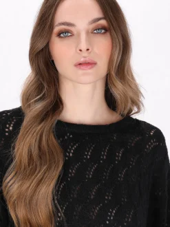 Dreimaster Damen Pullover in schwarz