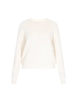 Dreimaster Damen Pullover in weiß - Ausschnitt: Rundhals