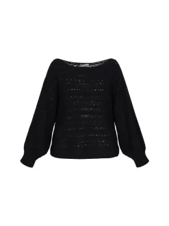 Dreimaster Damen Pullover in schwarz