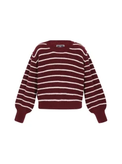 Dreimaster Damen Pullover in rot - Ausschnitt: Rundhals