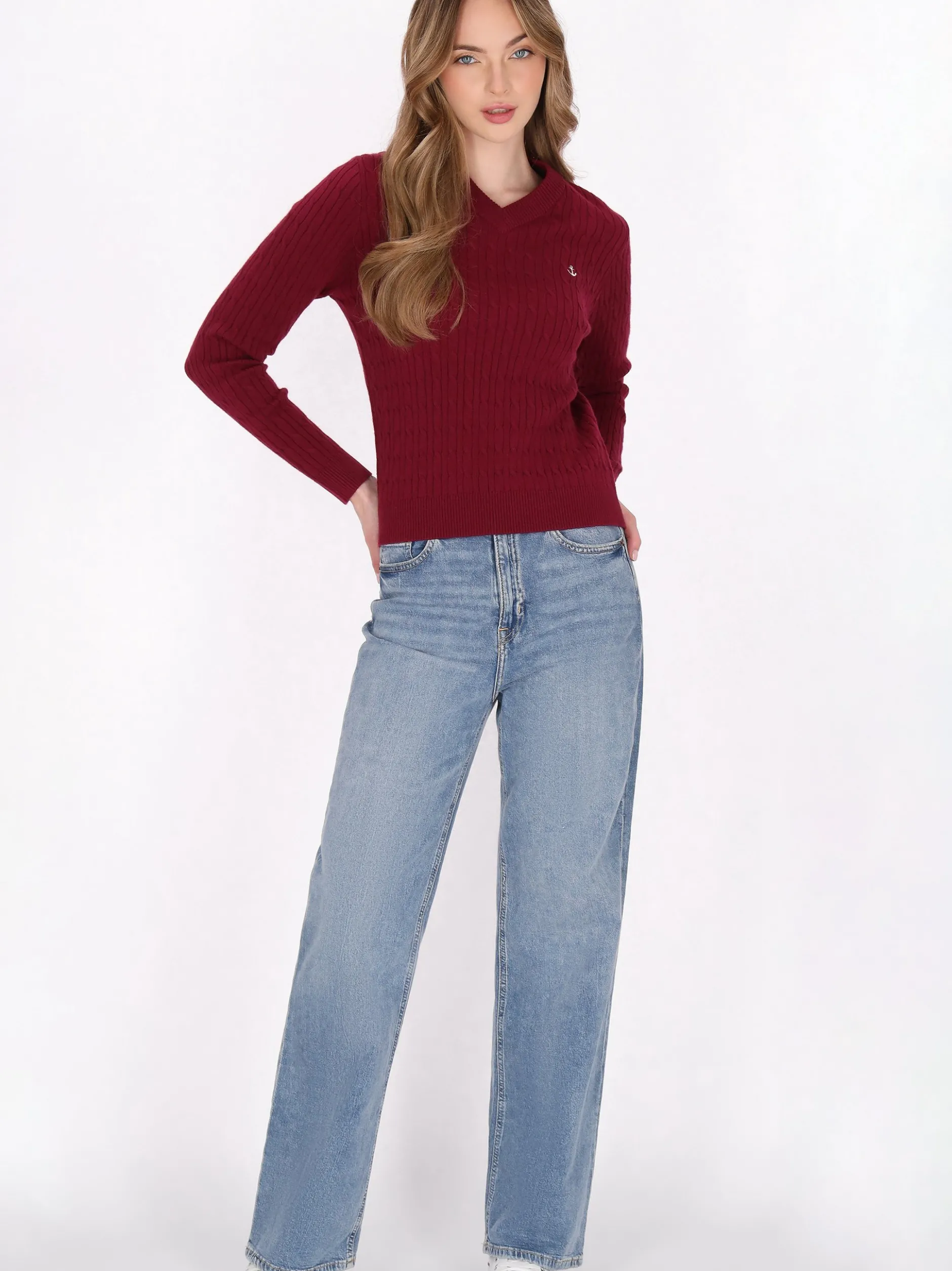 Dreimaster Damen Pullover in rot