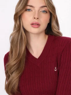Dreimaster Damen Pullover in rot