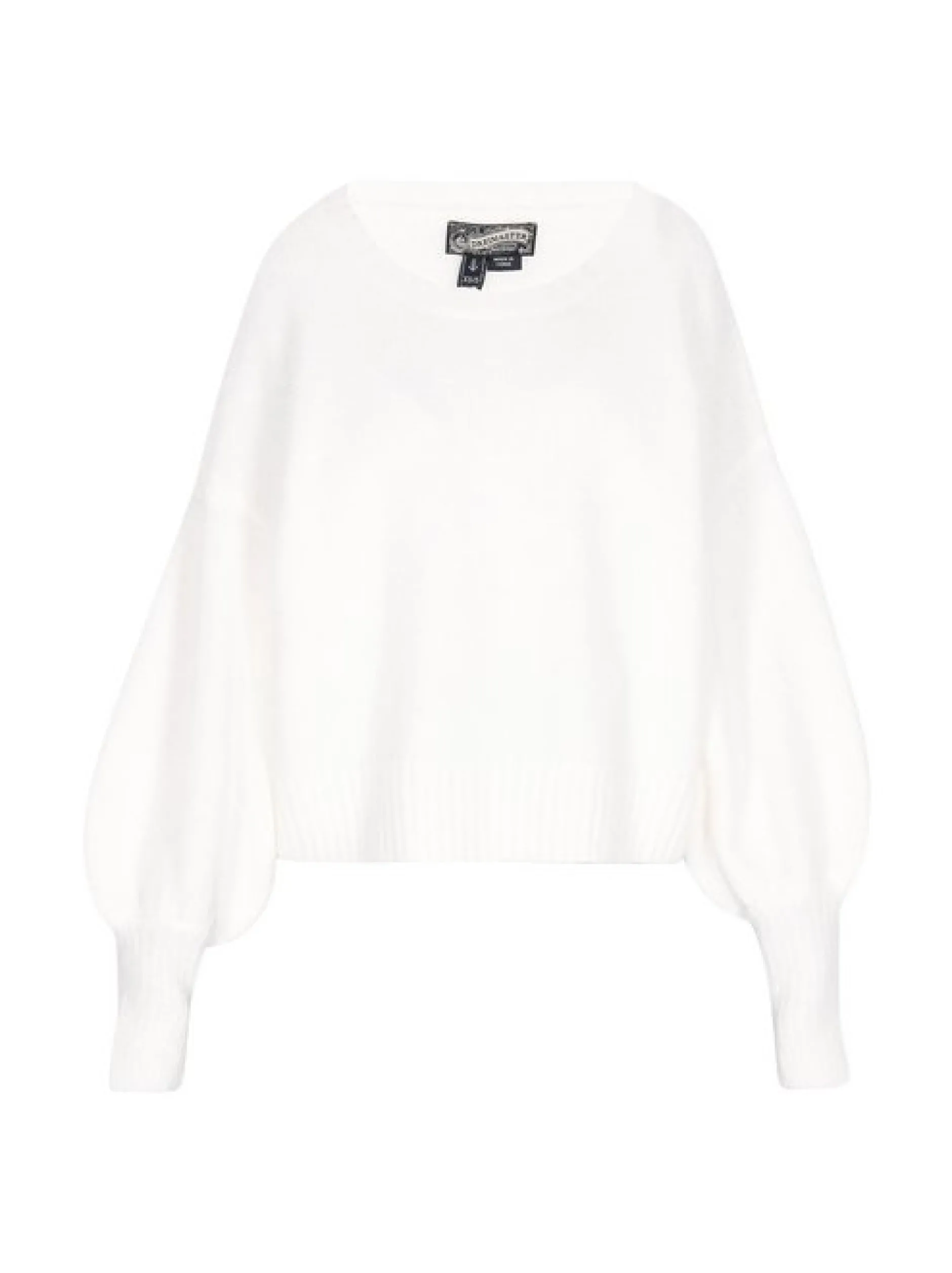 Dreimaster Damen Pullover in weiß - Ausschnitt: Rundhals