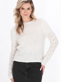 Dreimaster Damen Pullover in weiß