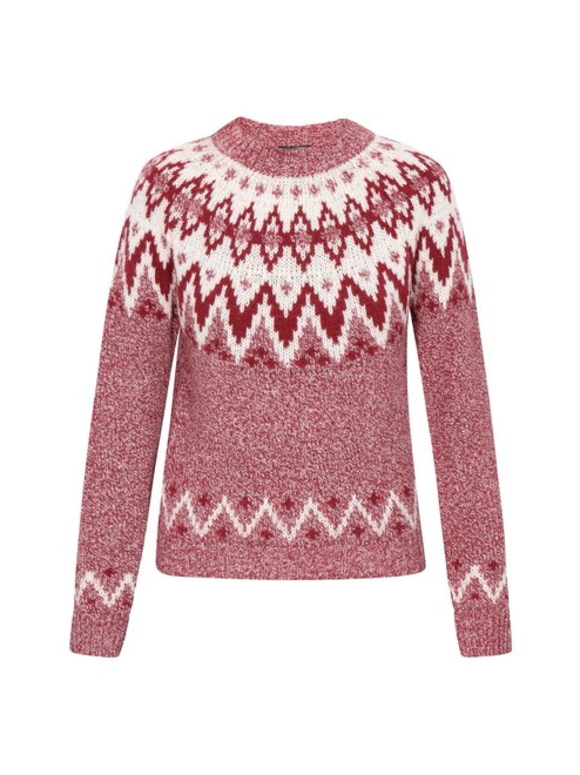 Dreimaster Damen Pullover in rot - Ausschnitt: Rundhals