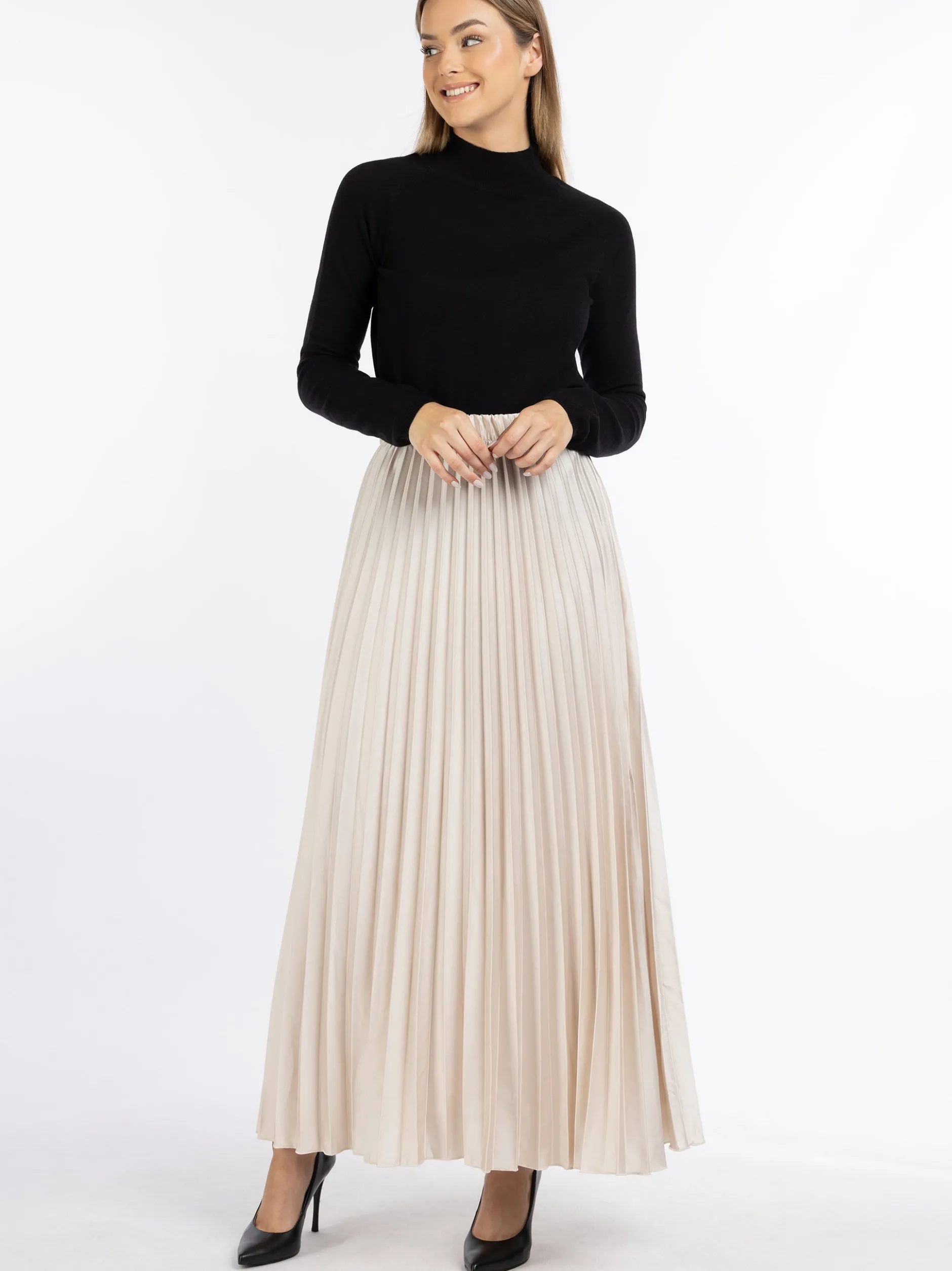Dreimaster Damen Rock in beige - Länge: lang