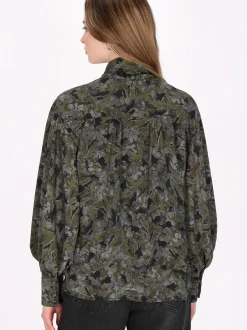 Dreimaster Damen Schluppenbluse in schwarz