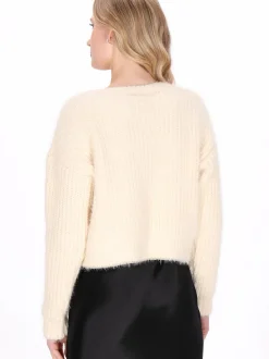 Dreimaster Damen Strickjacke in weiß