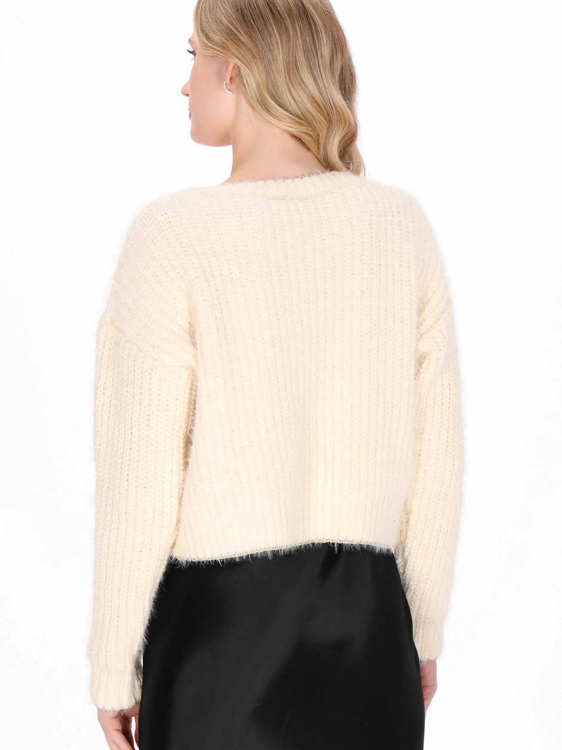 Dreimaster Damen Strickjacke in weiß