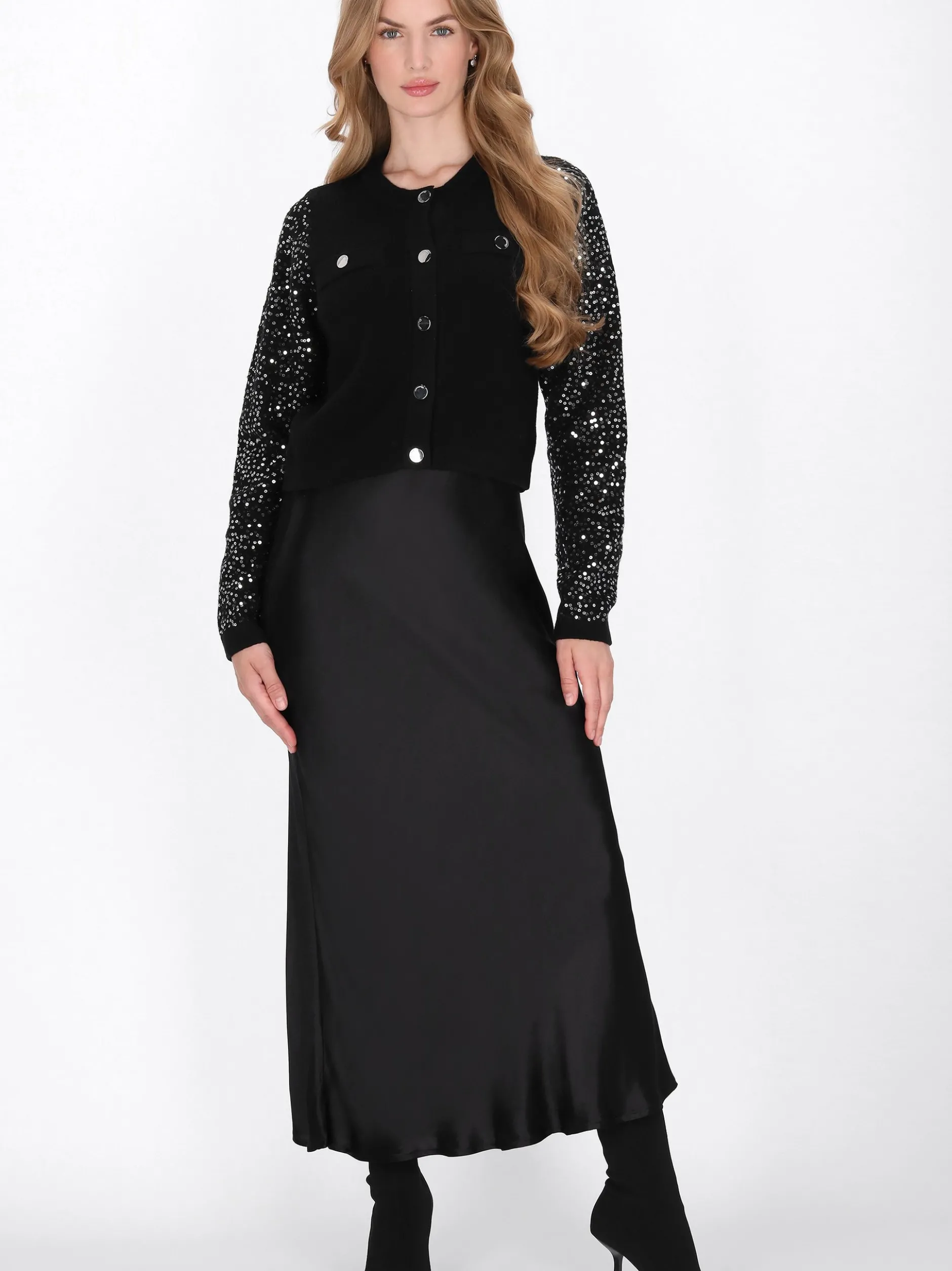 Dreimaster Damen Strickjacke in schwarz