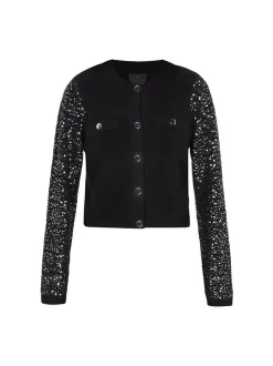 Dreimaster Damen Strickjacke in schwarz