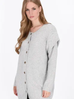 Dreimaster Damen Strickjacke in grau