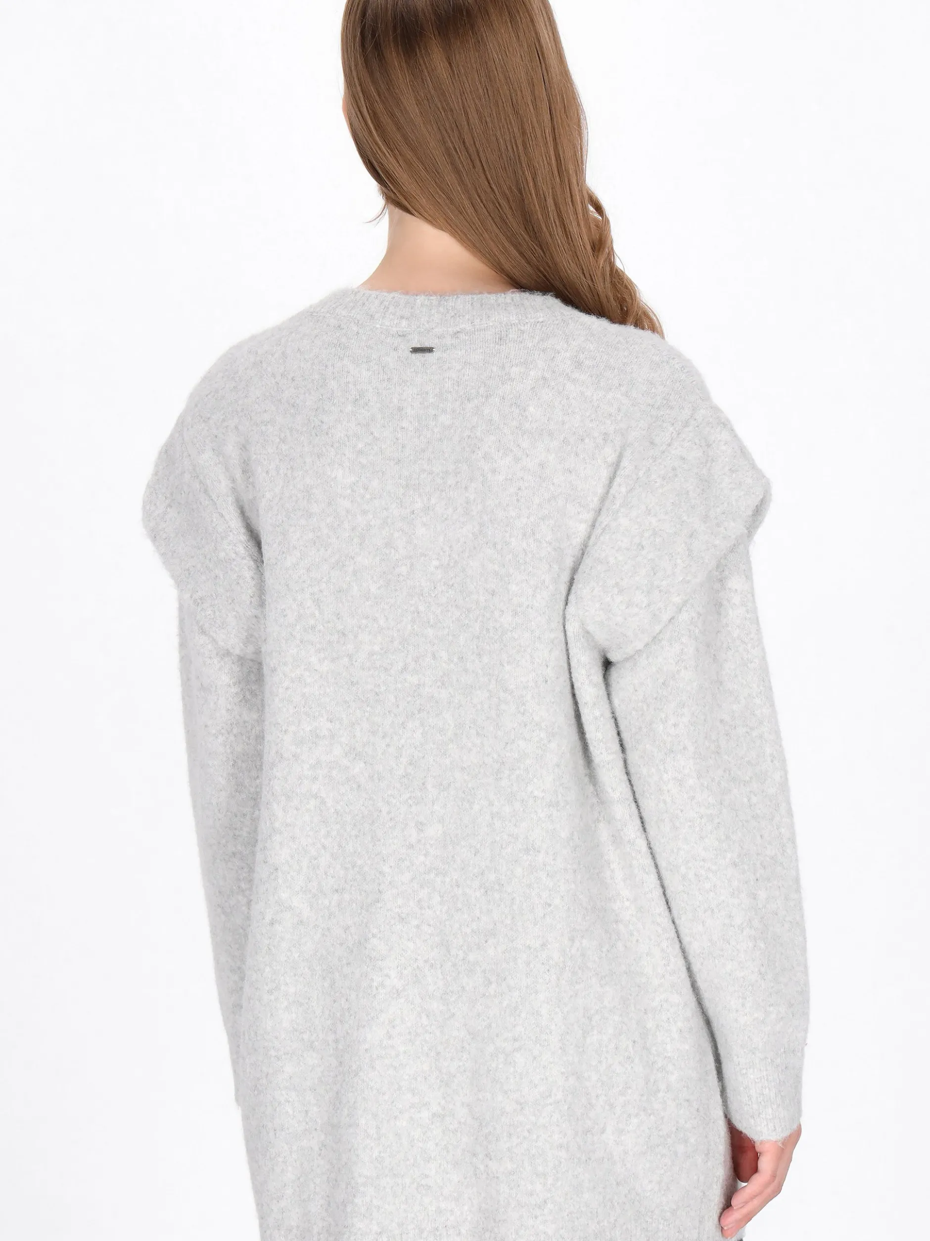 Dreimaster Damen Strickjacke in grau