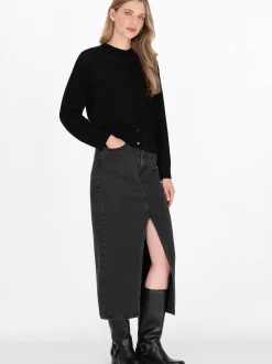 Dreimaster Damen Strickjacke in schwarz