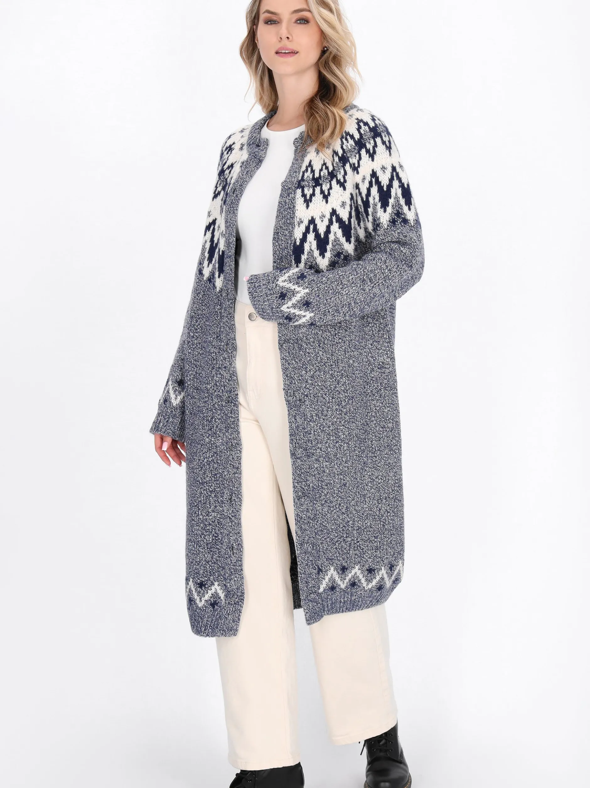 Dreimaster Damen Strickjacke in marine
