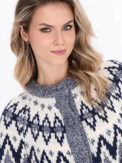 Dreimaster Damen Strickjacke in marine