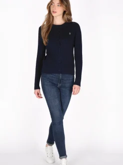 Dreimaster Damen Strickjacke in marine