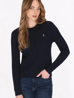 Dreimaster Damen Strickjacke in marine