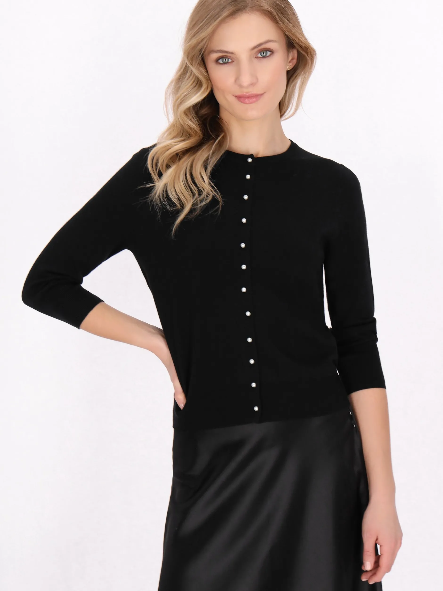 Dreimaster Damen Strickjacke in schwarz