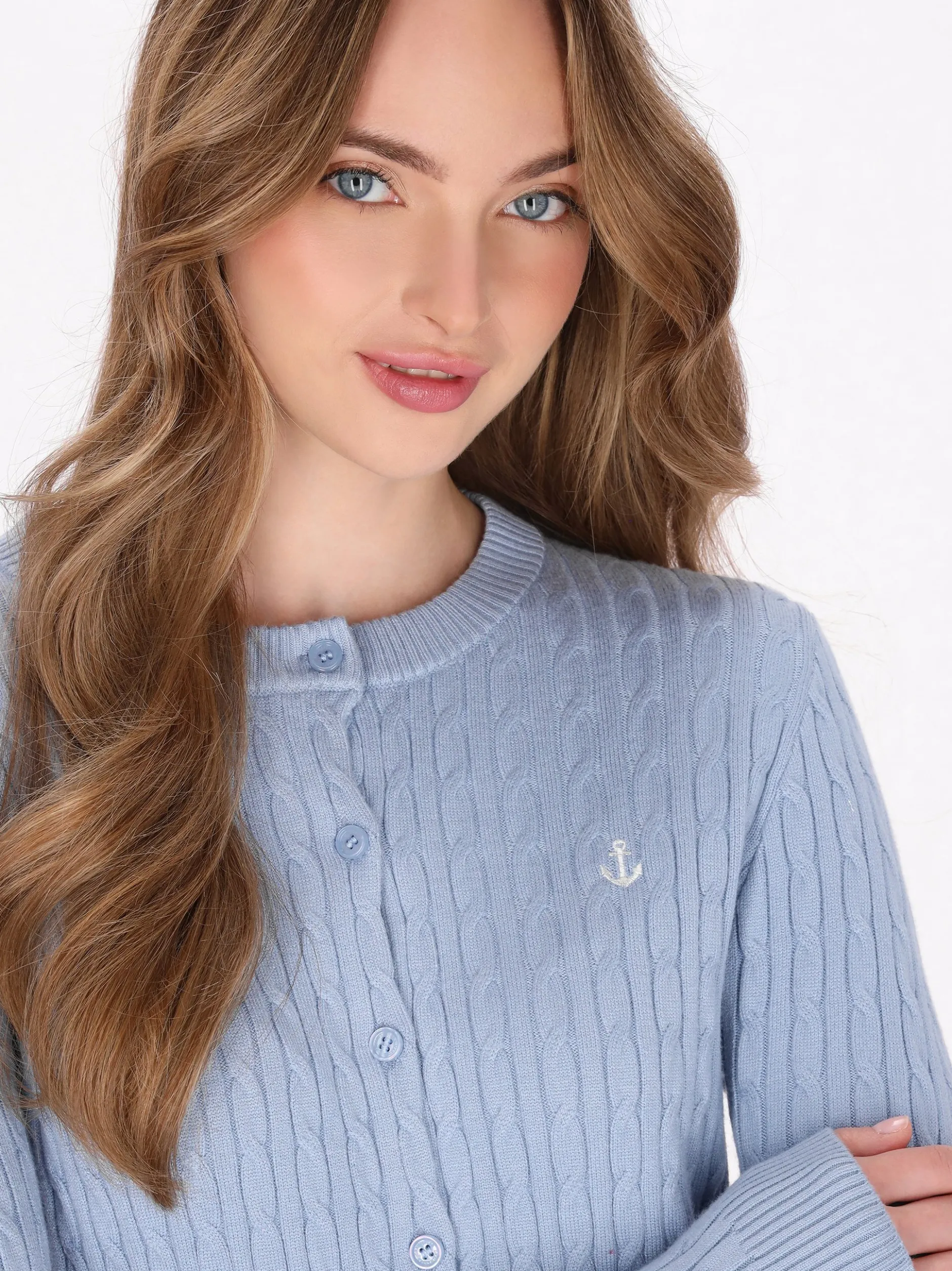Dreimaster Damen Strickjacke in blau