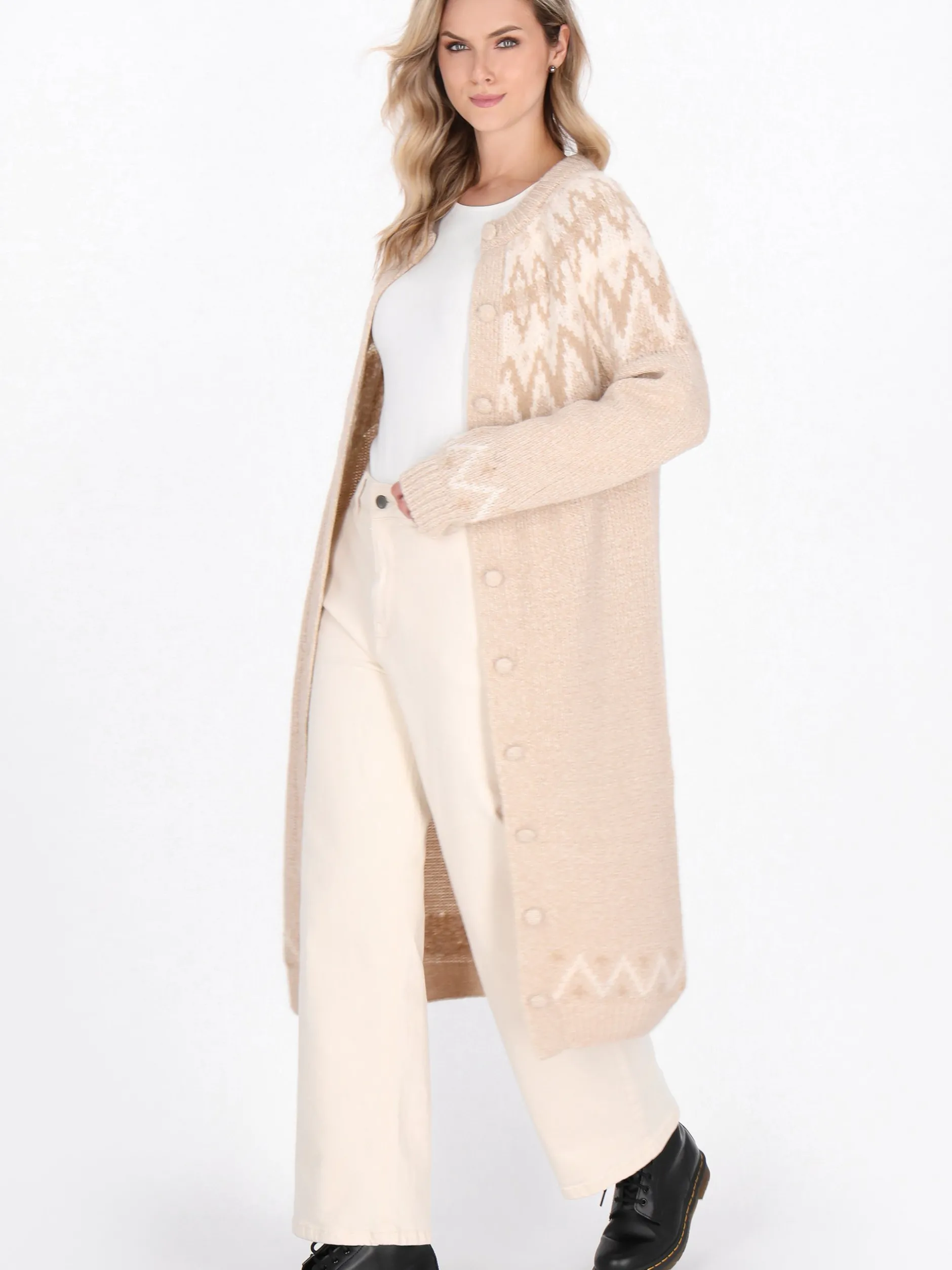 Dreimaster Damen Strickjacke in beige