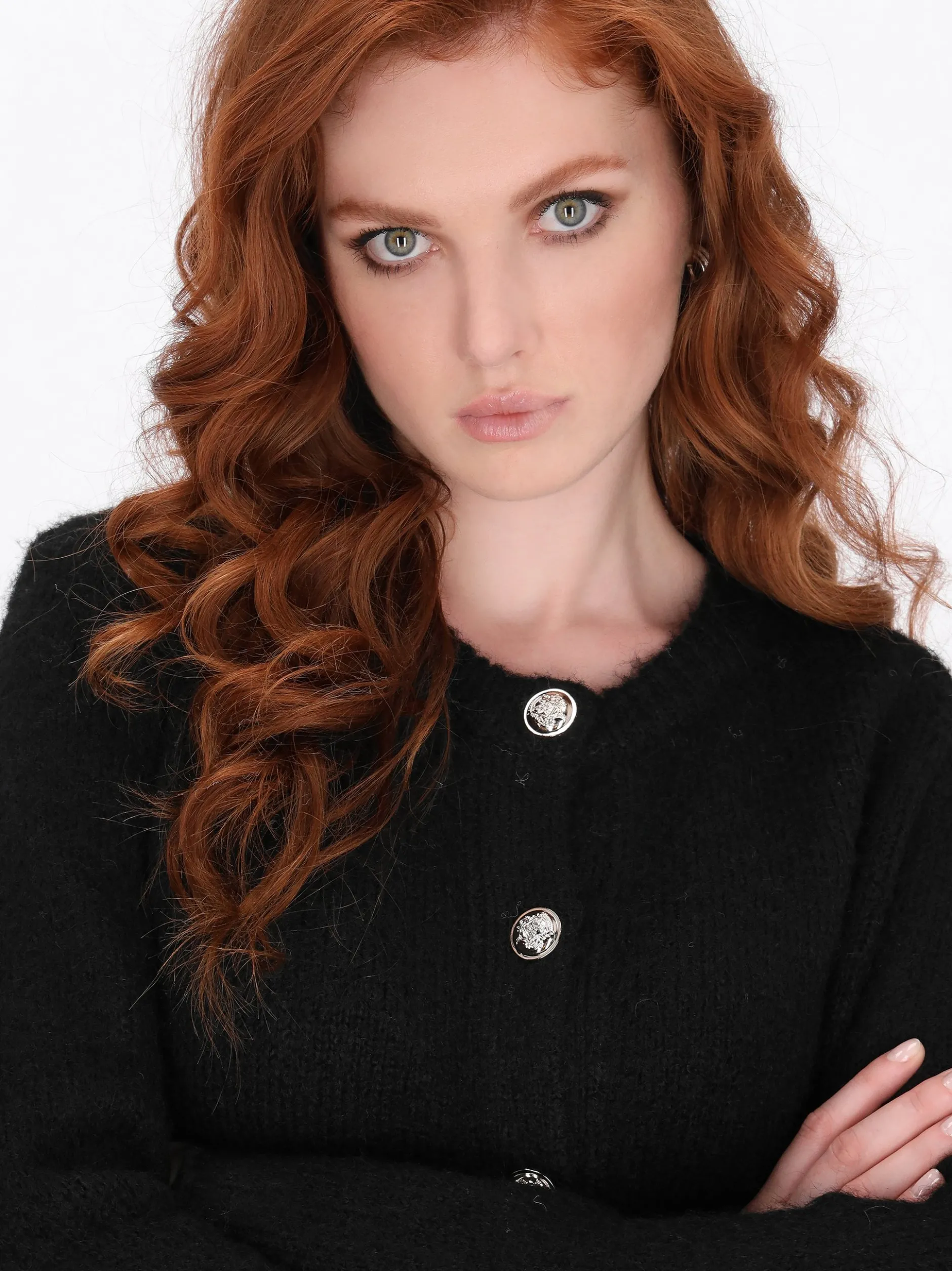Dreimaster Damen Strickjacke in schwarz