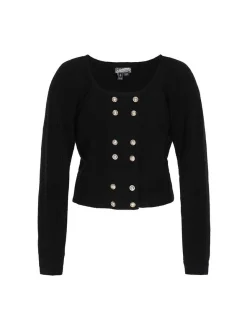 Dreimaster Damen Strickjacke in schwarz