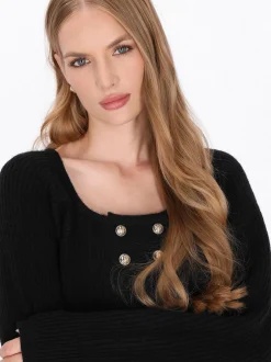 Dreimaster Damen Strickjacke in schwarz