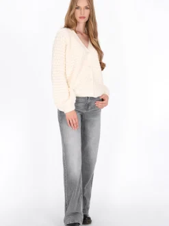 Dreimaster Damen Strickjacke in weiß
