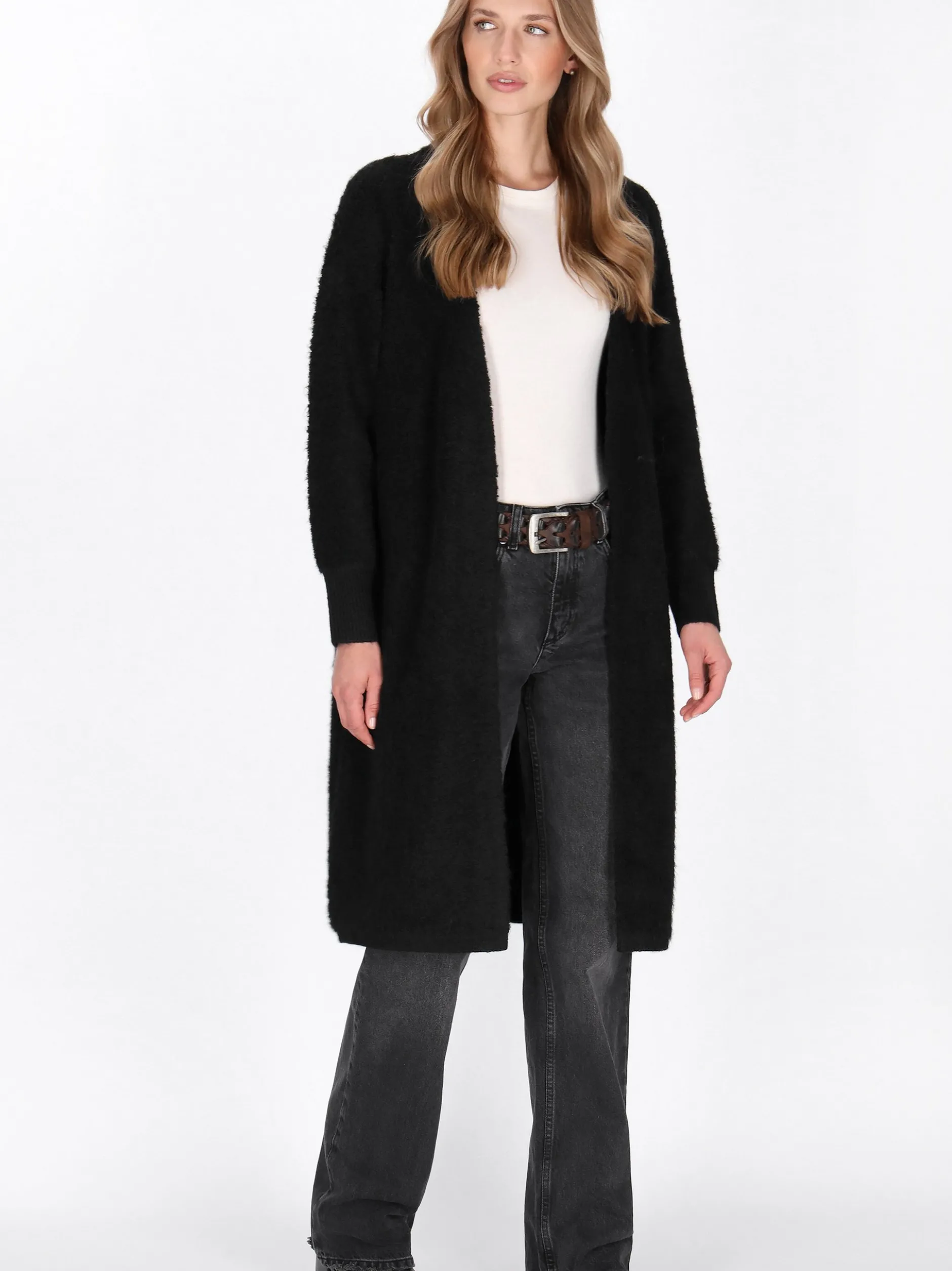 Dreimaster Damen Strickjacke in schwarz