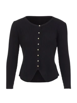 Dreimaster Damen Strickjacke in schwarz