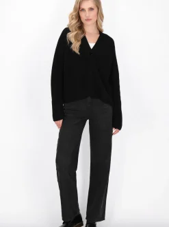 Dreimaster Damen Strickjacke in schwarz
