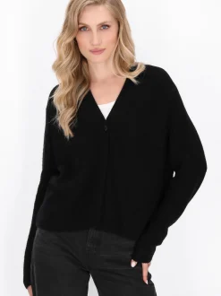 Dreimaster Damen Strickjacke in schwarz