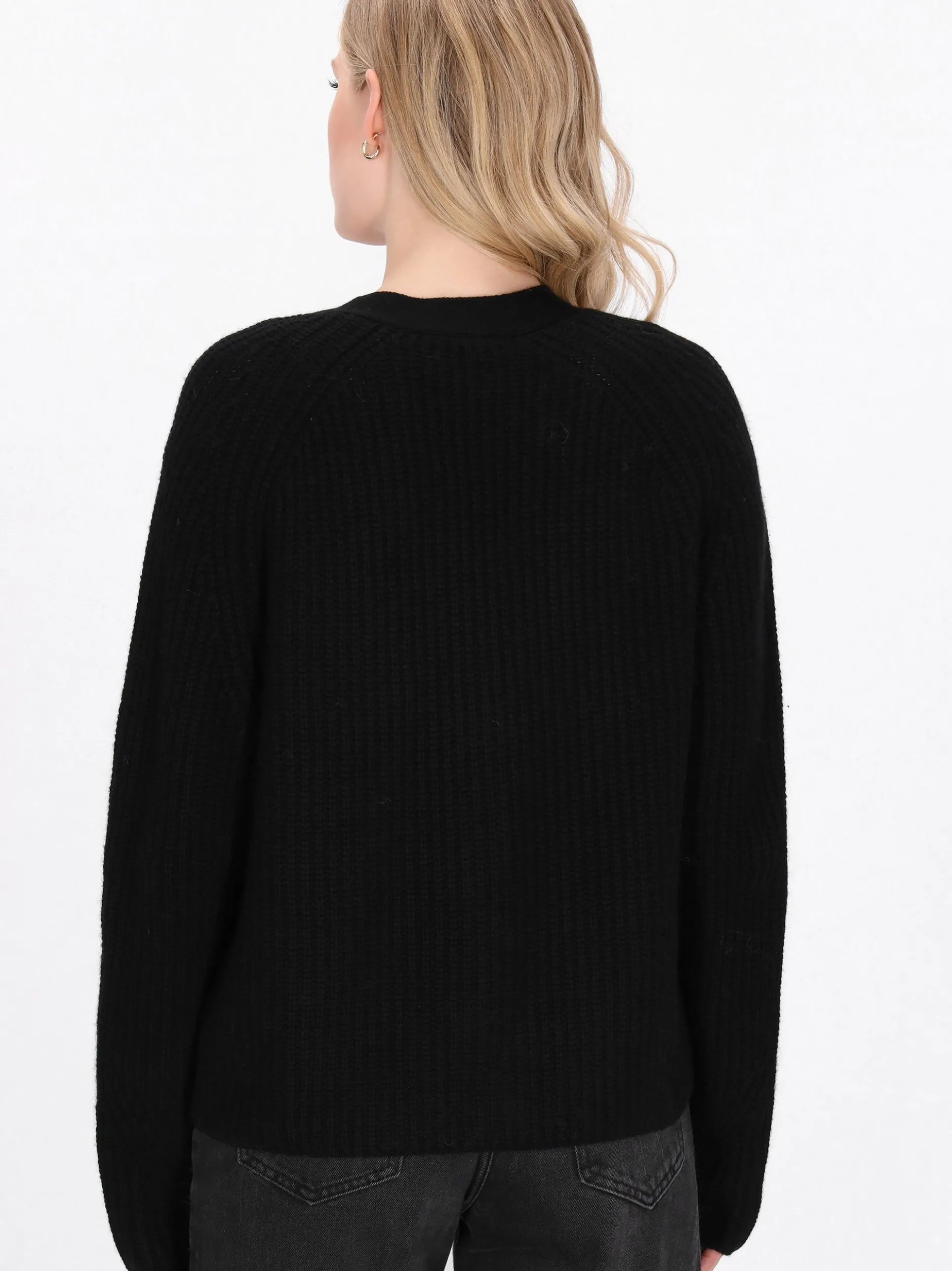 Dreimaster Damen Strickjacke in schwarz