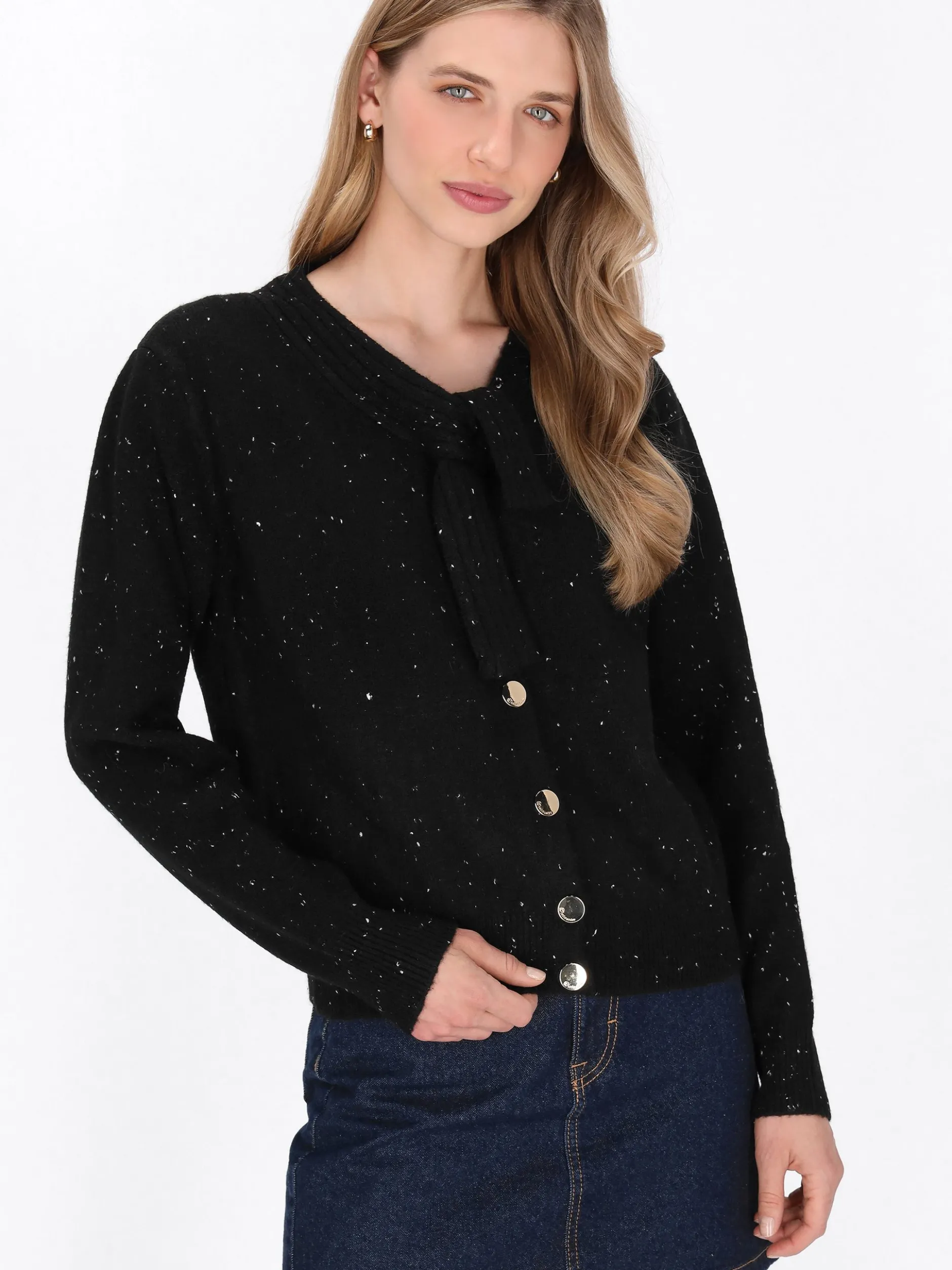 Dreimaster Damen Strickjacke in schwarz