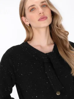 Dreimaster Damen Strickjacke in schwarz