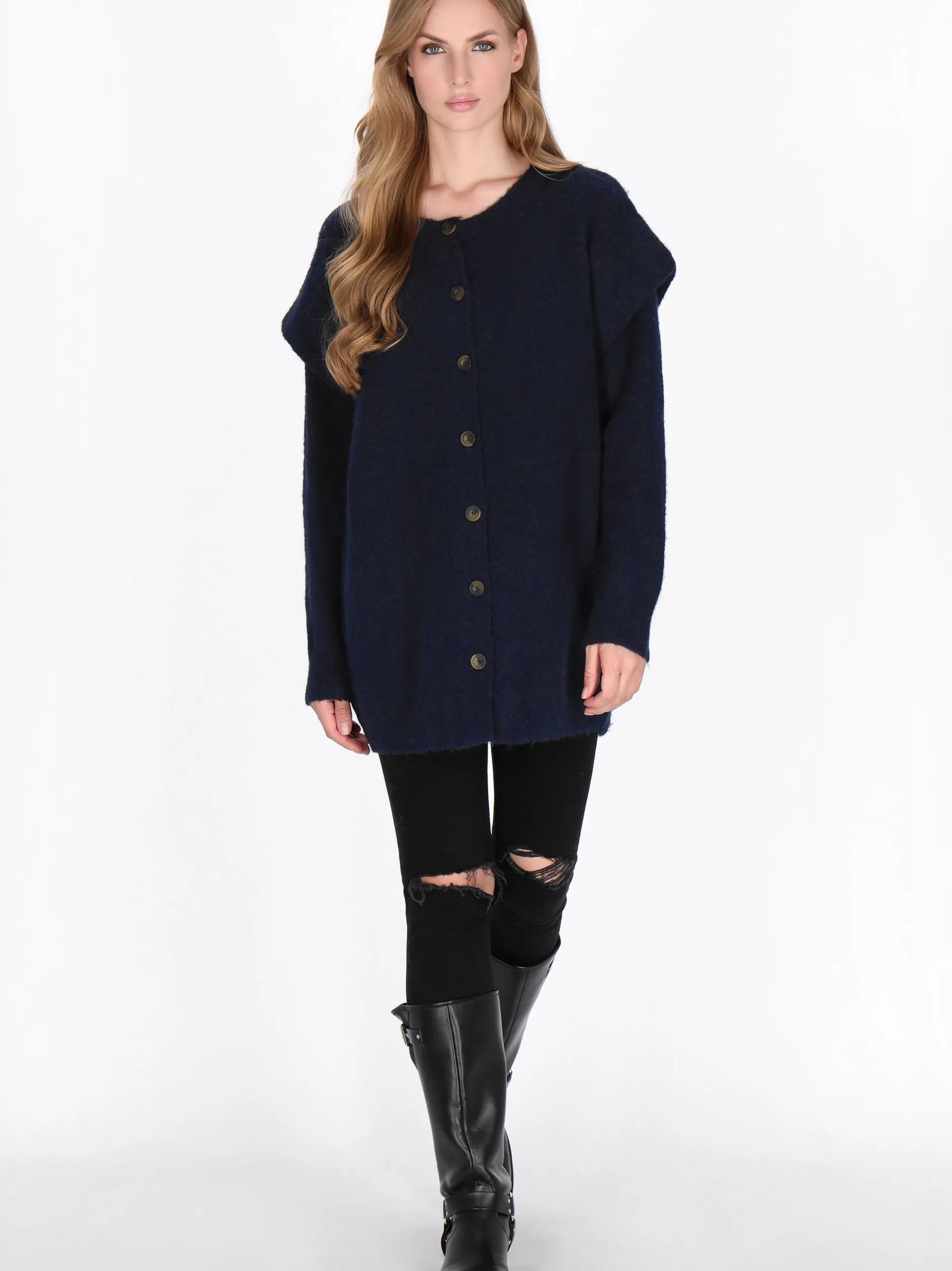 Dreimaster Damen Strickjacke in marine